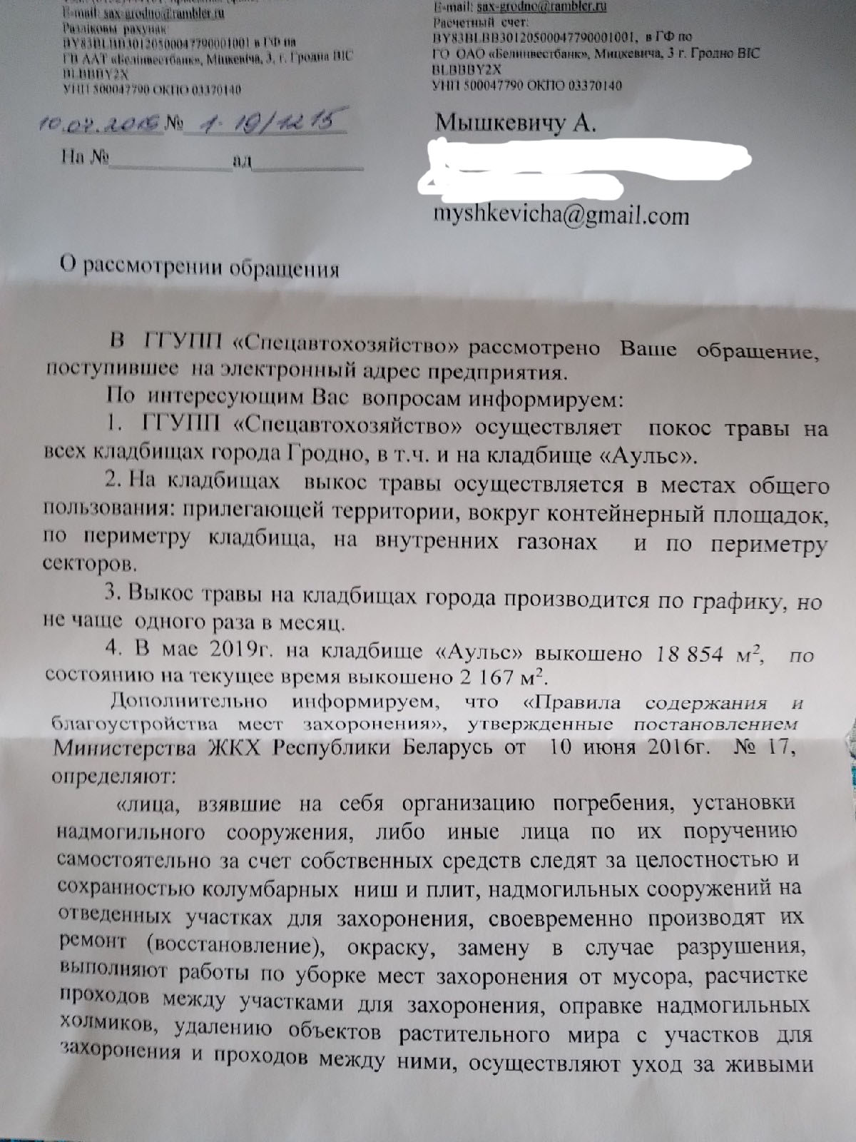Почему не косят кладбище в Гродно? Активист спросил и вот что ответили в САХ Почему не косят кладбище в Гродно? Активист спросил и вот что ответили в САХ