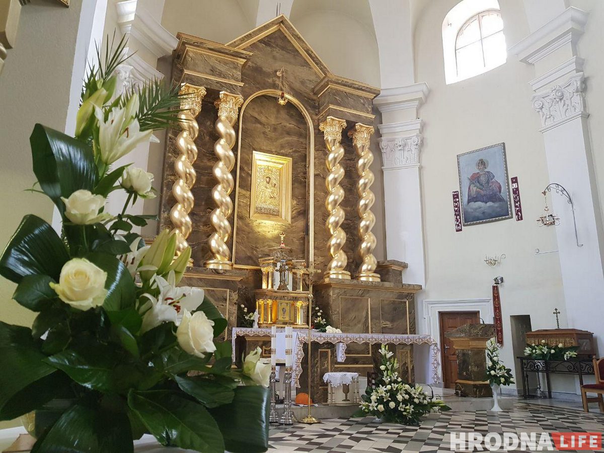 У Брыгіцкім касцёле ў Гродне адкрылі адноўлены алтар 17 стагоддзя