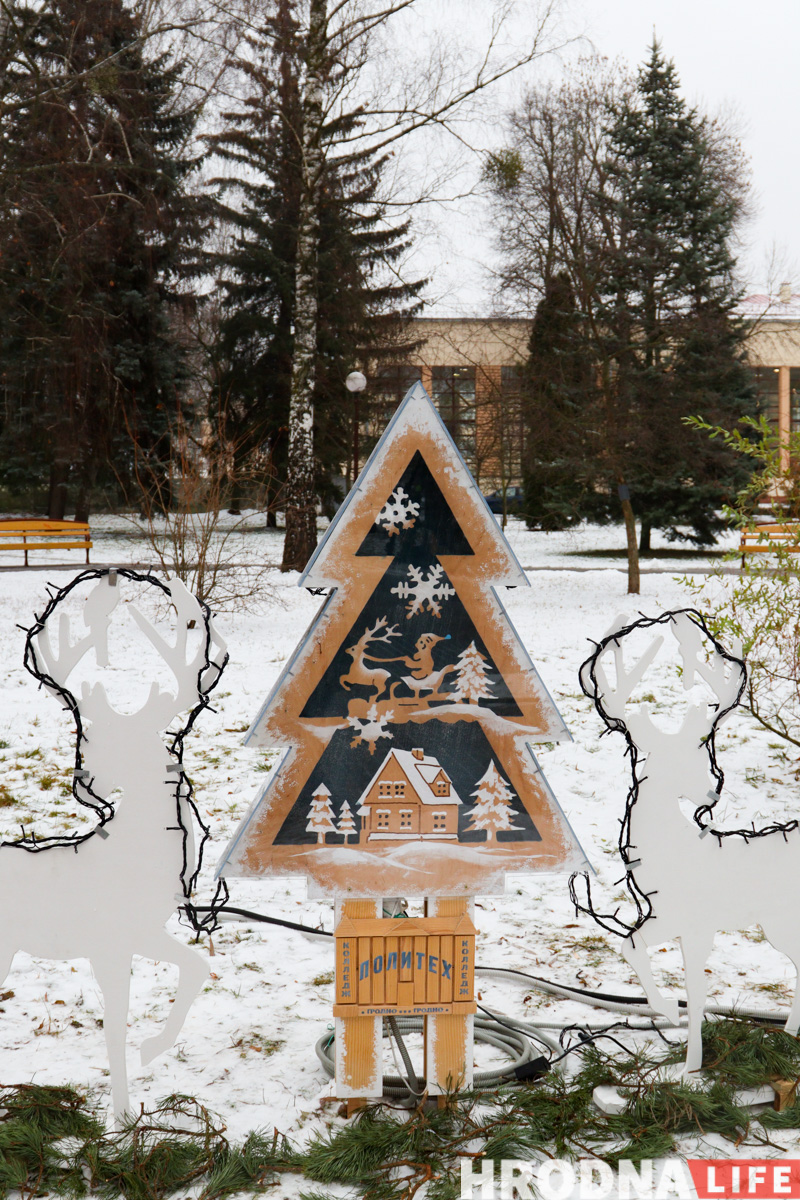 Меньше агротреша, больше фотозон и инфокиоск в елке. Смотрите, какие “дизайнерские” деревья поставили в гродненском парке
