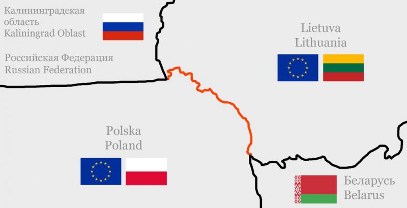 Сувалкскі калідор - Сувалкский коридор. Suwalki gap. Przesmyk suwalski