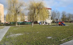 Гродненка пожаловалась на небезопасную детскую горку — вопрос решился через соцсети Детская площадка Репина