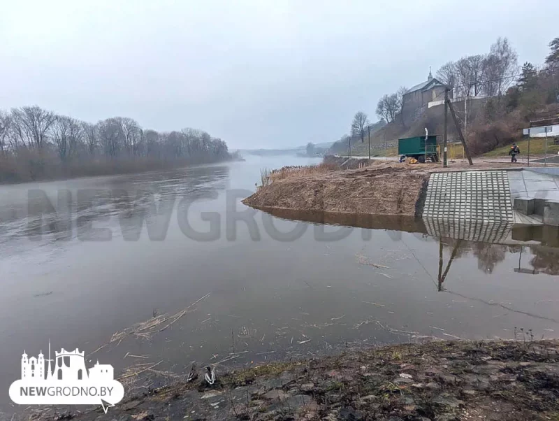 Место впадения Городничанки в Неман во время паводка