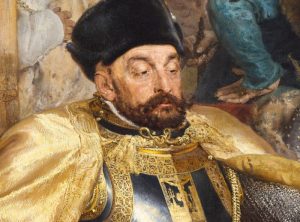 Стэфан Баторый. Фрагмент карціны Яна Матэйкі "Баторы пад Псковам"