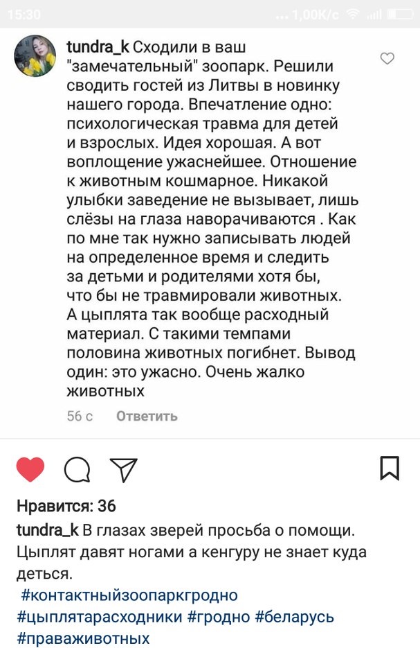 В Гродно проверили контактный зоопарк: владельцам грозит штраф до 1 275 рублей