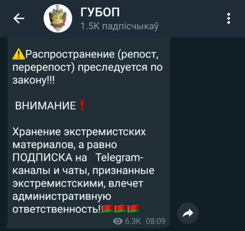 ГУБОПиК: за подписку на экстремистские Telegram-каналы и чаты можно будет привлечь к ответственности