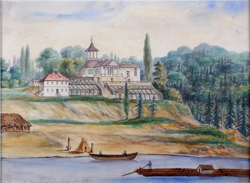 Усадьба в Понемуни в 1861-1877 годах на рисунке Наполеона Орды.