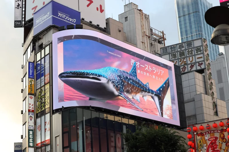 Прыклад рэкламы на 3D-экране ў Токіа. Фота: adolescent.nyc